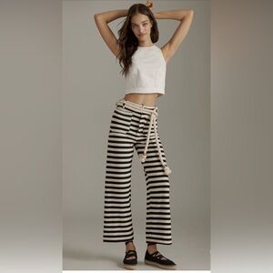 Anthropologie MAEVE Colette Striped Black and White Knit Pants